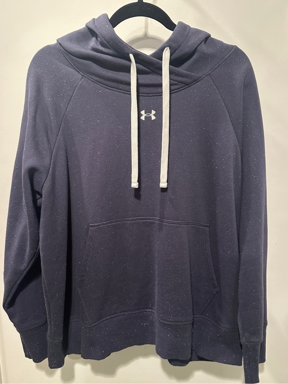 Under Armour Women's Navy Speckled Pullover Hoodie with White Drawstrings 1X
